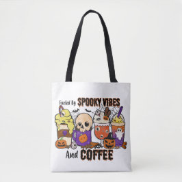 Spooky Vibes und Coffee Halloween Totbeutel Tasche