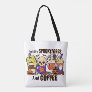 Spooky Vibes und Coffee Halloween Totbeutel Tasche
