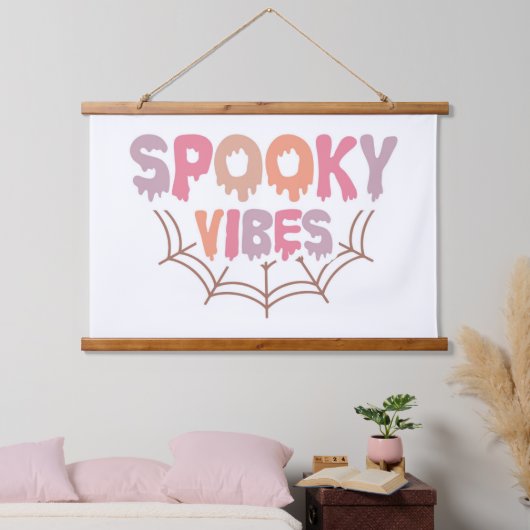 Spooky Vibes Wandteppich Mit Holzrahmen (Schlafzimmer)