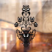 Spooky Viktorianisch Gothic Halloween Owl Creepy E Fensteraufkleber (Blatt 2)