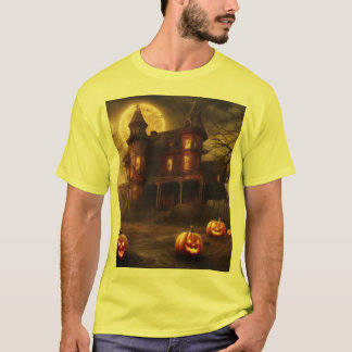 Spooky Viktorianisch Mansion Halloween Design T -  T-Shirt