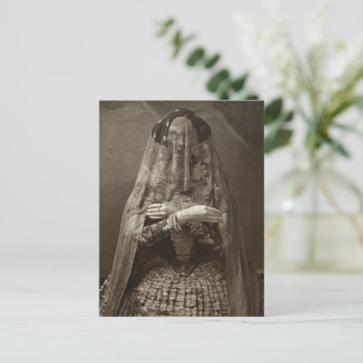 Spooky Viktorianisches Foto der Toten in Kleidung Postkarte (Stehend Vorderseite)