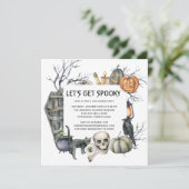 Spooky Vintag Gothic Halloween-Party Einladung (Stehend Vorderseite)