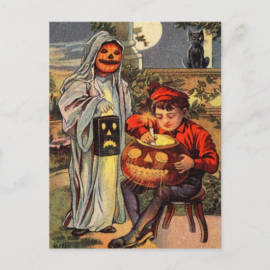 Spooky Vintag Halloween Postkarte (Vorderseite)