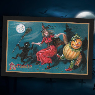 Spooky Vintag Hexentanz mit Schwarzer Katze Seidenpapier
