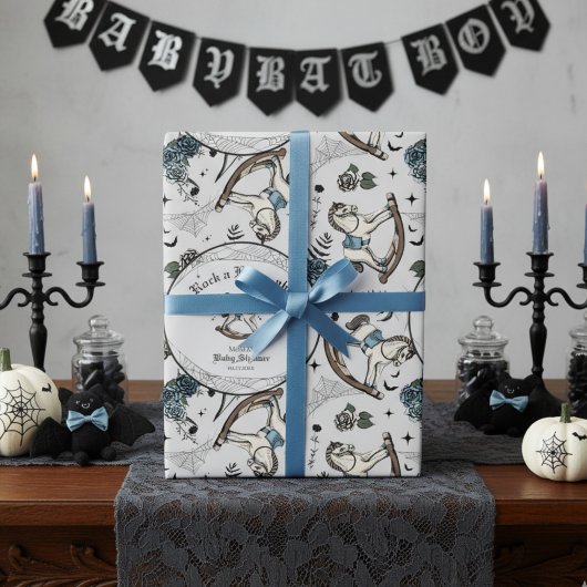 Spooky Vintag Rock a Bye Baby Dusche Geschenkpapier