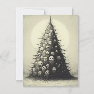 Spooky Vintage Weihnachtsbaum Horror Goth Feiertagskarte