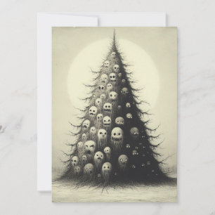 Spooky Vintage Weihnachtsbaum Horror Goth Feiertagskarte