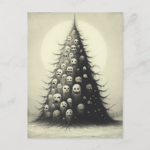 Spooky Vintage Weihnachtsbaum Horror Goth Feiertagspostkarte
