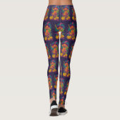 Spooky Vizsla Hund Halloween Hexe und Pumpkin Leggings (Rückseite)