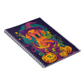 Spooky Vizsla Hund Halloween Hexe und Pumpkin Notizblock (Rechte Seite)