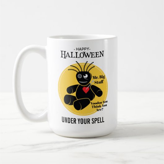 Spooky Voodoo Doll Halloween Kaffeetasse (Links)