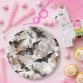 Spooky Watercolor Bats Halloween Fang-Tastic Pappteller (Party)