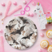 Spooky Watercolor Bats Halloween Pappteller (Party)