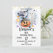 Spooky Watercolor Niedlich Halloween Einladung (Stehend Vorderseite)