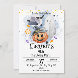 Spooky Watercolor Niedlich Halloween Einladung