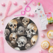Spooky Watercolor Skulls Halloween Bone Chilling Pappteller (Party)