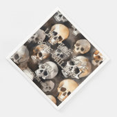Spooky Watercolor Skulls Halloween Monogram Serviette (Ecke)