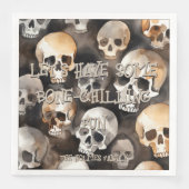 Spooky Watercolor Skulls Halloween Monogram Serviette (Vorderseite)