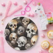 Spooky Watercolor Skulls Halloween Papierplatte Pappteller (Party)