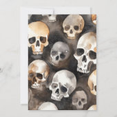 Spooky Watercolor Skulls Halloween-Party Einladung (Rückseite)