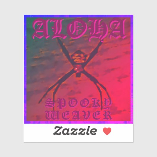 Spooky Weaver (orange), flexibles Foto Aufkleber (Blatt)