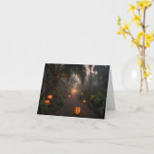 Spooky Weg von Pumpkins & Palmen Bäumen Karte (Gelbe Blume)