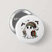 Spooky Weihnachten Halloween Ghost-Weihnachtsmannm Button (Vorne & Hinten)