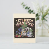 Spooky Weihnachts Retro Horror Movies Postkarte (Stehend Vorderseite)