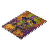 Spooky Weimaraner Hund Halloween Hexe und Pumpkin Notizblock (Linke Seite)