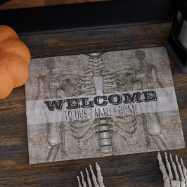 Spooky Welcome Creepy Skeleton Halloween Doormat Fußmatte