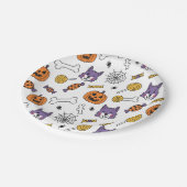 Spooky Werewolf Halloween Vibes Pappteller (Schrägansicht)
