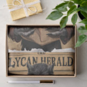 Spooky Werewolf Vintage Halloween-Zeitung Seidenpapier (Geschenk)