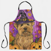 Spooky Wheaten Terrier Dog Halloween Hexenkürbis Schürze (Vorderseite)