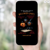 Spooky whimsical Kürbisköpfe Figuren Halloween Einladung