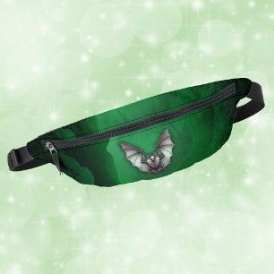 Spooky White Bat glühende grüne Höhle schwarz Bauchtasche