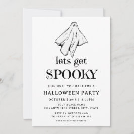 Spooky White Ghost Adulf Halloween Kostüm Party Einladung