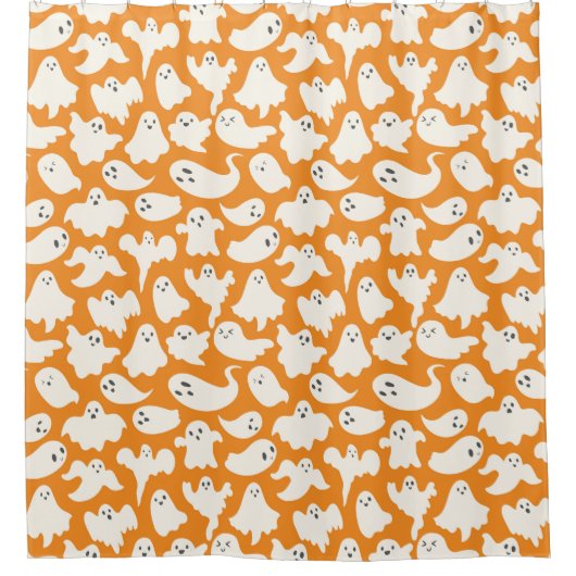 Spooky White Ghost Halloween Duschvorhang (Vorderseite)