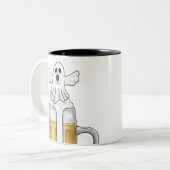 Spooky White Ghost Zweifarbige Tasse (Vorderseite Links)