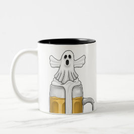 Spooky White Ghost Zweifarbige Tasse