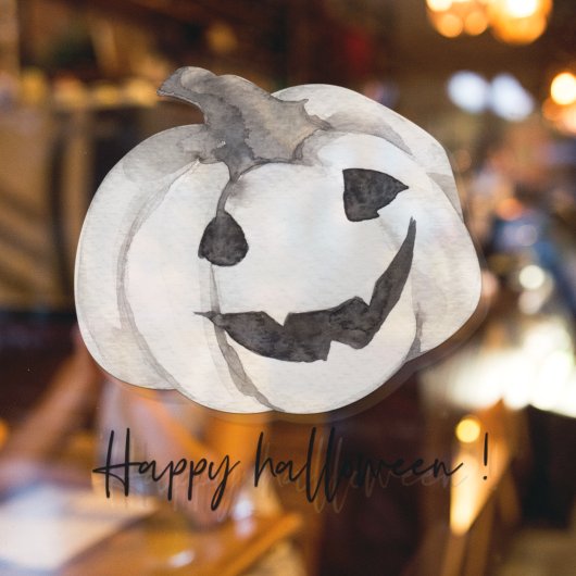 Spooky White Pumpkin | Frohe Halloween Fensteraufkleber