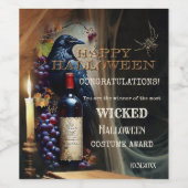 Spooky Wicked Halloween Costume Award Weinetikett (Einzelnes Label)