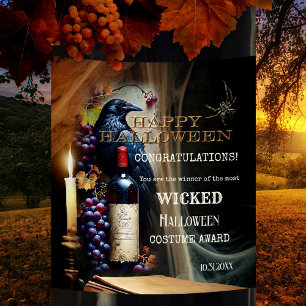 Spooky Wicked Halloween Costume Award Weinetikett