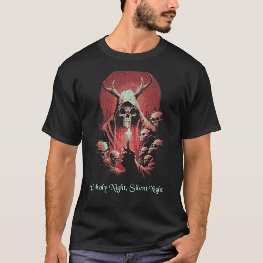 Spooky Winter Horror Devil Occult T-Shirt (Vorderseite)