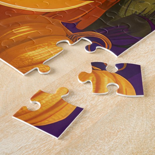 Spooky Wirefox Terrier Dog Halloween Hexenkürbis Puzzle (Seite)