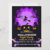Spooky Witch Halloween Night Party Invitation Einladung (Vorderseite)