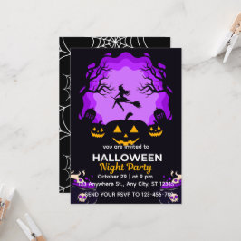 Spooky Witch Halloween Night Party Invitation Einladung