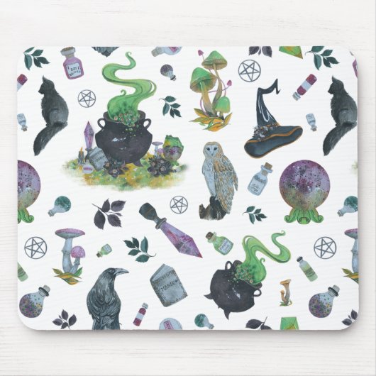 Spooky Witch Pattern Mousepad (Vorne)