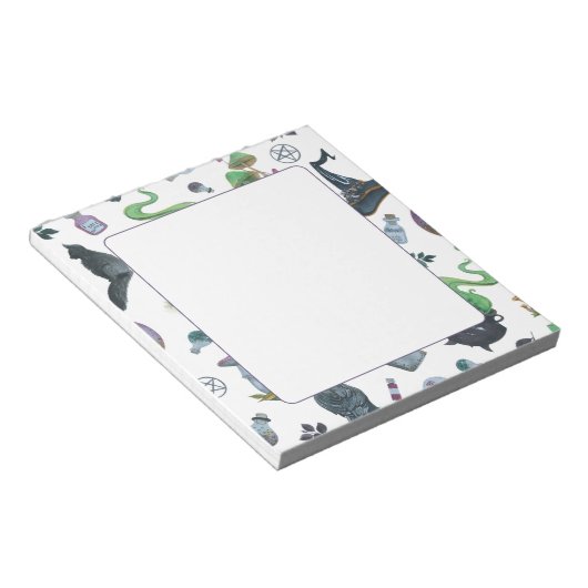 Spooky Witch Pattern Notizblock (angewinkelt)