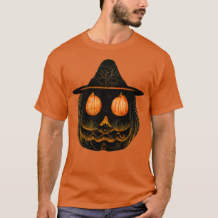 Spooky witch pumpkin vintage wiccan art T-Shirt
